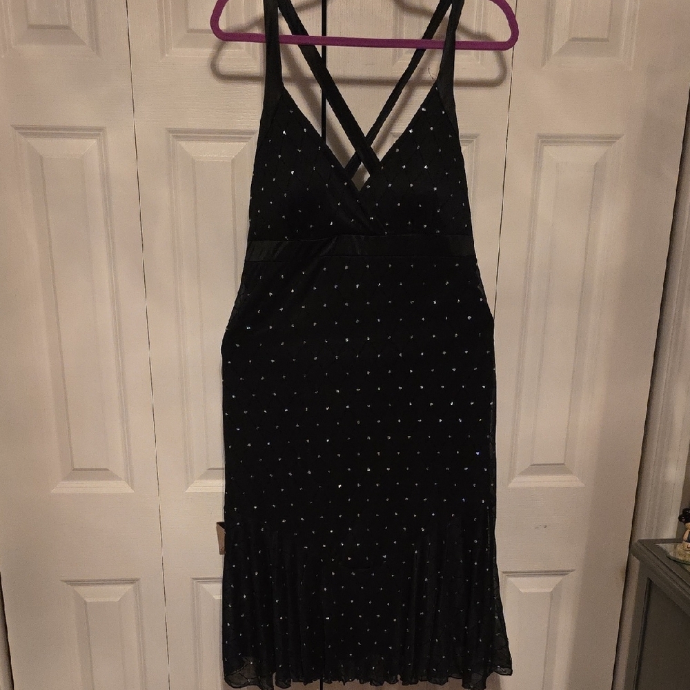 R&M Richards Black Sleeveless Halter Cocktail Dress